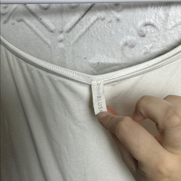 Pinkblush maternity off shoulder Cream Long Sleeve Maxi Dress - Picture 3 of 5